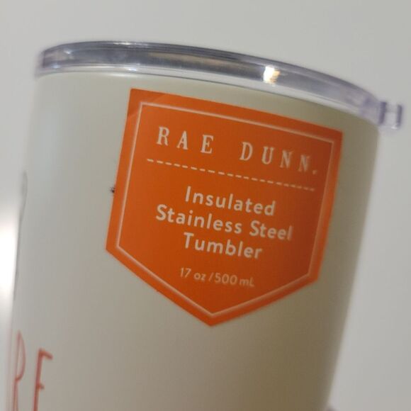 NEW STAINLESS STEEL SLIDE BLACK CAT BEWARE RAE DUNN INSULATED TUMBLER CUP NWT - Picture 6 of 8